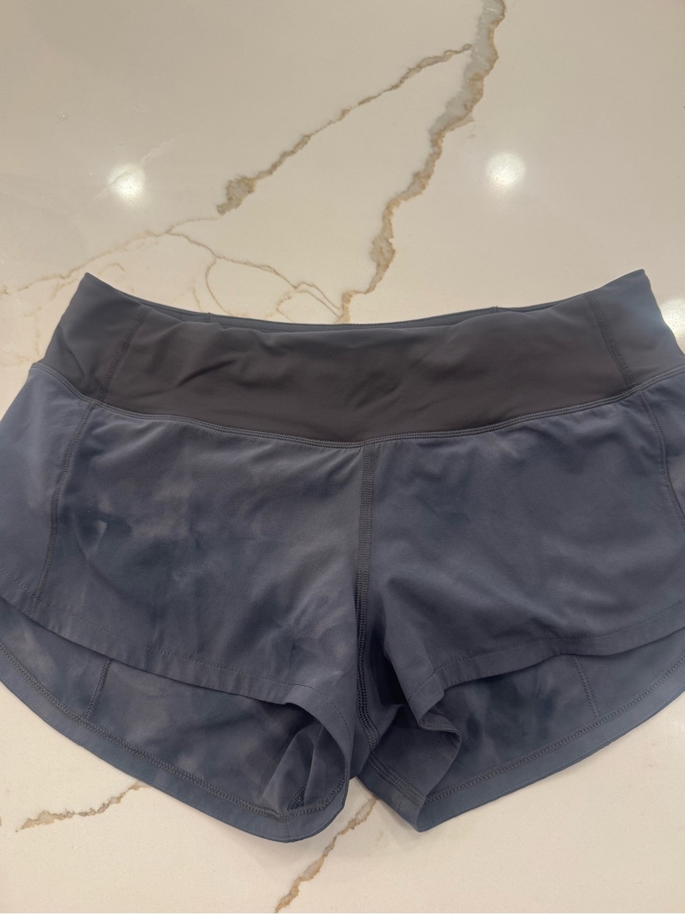 Lululemon Dark Gray Blue Speed Up Shorts Size 4